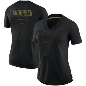 Nike Morten Andersen Women's Limited New Orleans Saints Black 2020 Salute To Service Jersey