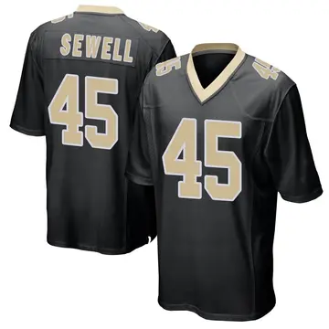 Nike Nephi Sewell Men's Game New Orleans Saints Black Team Color Jersey
