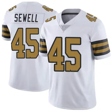 Nike Nephi Sewell Men's Limited New Orleans Saints White Color Rush Jersey