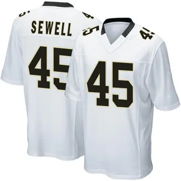 Nike Nephi Sewell Youth Game New Orleans Saints White Jersey