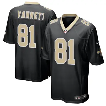 Nike Nick Vannett Youth Game New Orleans Saints Black Team Color Jersey