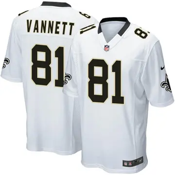 Nike Nick Vannett Youth Game New Orleans Saints White Jersey