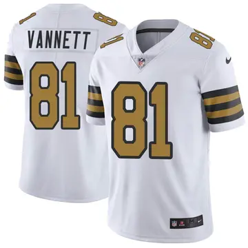 Nike Nick Vannett Youth Limited New Orleans Saints White Color Rush Jersey