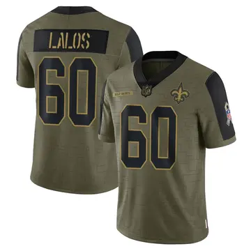 Nike Niko Lalos Men's Limited New Orleans Saints Olive 2021 Salute To Service Jersey