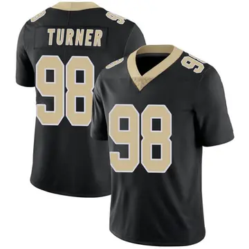 Nike Payton Turner Men's Limited New Orleans Saints Black Team Color Vapor Untouchable Jersey