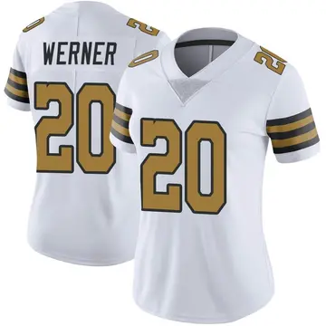 Nike Pete Werner Women's Limited New Orleans Saints White Color Rush Jersey