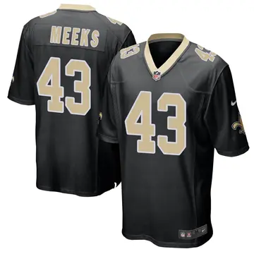 Nike Quenton Meeks Men's Game New Orleans Saints Black Team Color Jersey