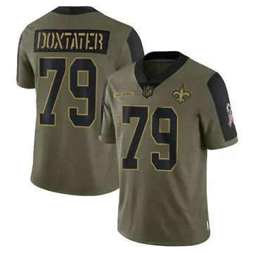 Nike Sage Doxtater Men's Limited New Orleans Saints Olive 2021 Salute To Service Jersey
