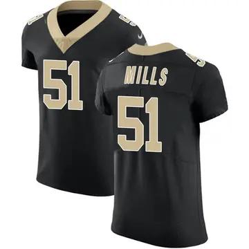 Nike Sam Mills Men's Elite New Orleans Saints Black Team Color Vapor Untouchable Jersey