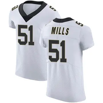 Nike Sam Mills Men's Elite New Orleans Saints White Vapor Untouchable Jersey