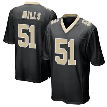 Nike Sam Mills Men's Game New Orleans Saints Black Team Color Jersey