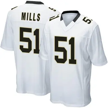 Nike Sam Mills Men's Game New Orleans Saints White Jersey