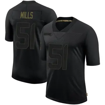 Nike Sam Mills Men's Limited New Orleans Saints Black 2020 Salute To Service Jersey