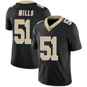 Nike Sam Mills Men's Limited New Orleans Saints Black Team Color Vapor Untouchable Jersey