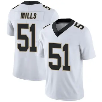 Nike Sam Mills Men's Limited New Orleans Saints White Vapor Untouchable Jersey