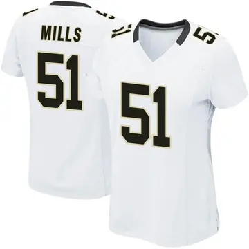 Nike Sam Mills Women's Game New Orleans Saints White Jersey