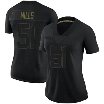Nike Sam Mills Women's Limited New Orleans Saints Black 2020 Salute To Service Jersey