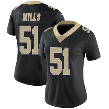 Nike Sam Mills Women's Limited New Orleans Saints Black Team Color Vapor Untouchable Jersey