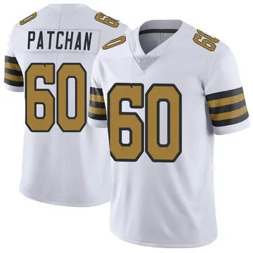 Nike Scott Patchan Men's Limited New Orleans Saints White Color Rush Jersey