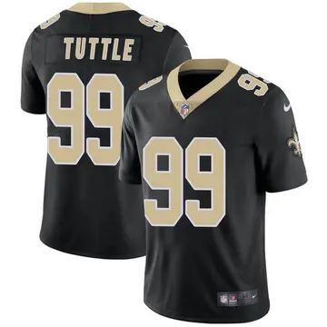 Nike Shy Tuttle Men's Limited New Orleans Saints Black Team Color Vapor Untouchable Jersey