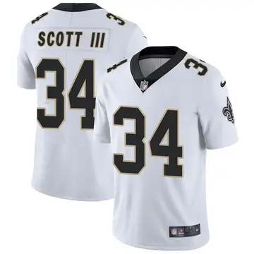 Nike Stevie Scott III Men's Limited New Orleans Saints White Vapor Untouchable Jersey