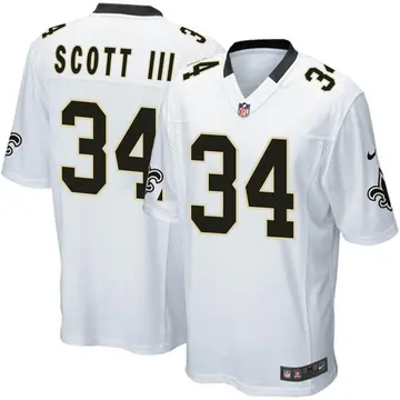 Nike Stevie Scott III Youth Game New Orleans Saints White Jersey