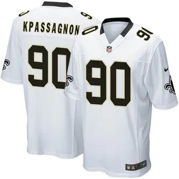 Nike Tanoh Kpassagnon Youth Game New Orleans Saints White Jersey