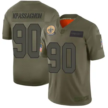 Nike Tanoh Kpassagnon Youth Limited New Orleans Saints Camo 2019 Salute to Service Jersey