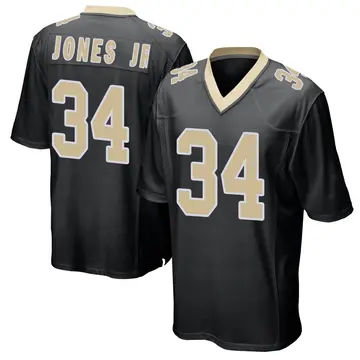 Nike Tony Jones Jr. Men's Game New Orleans Saints Black Team Color Jersey