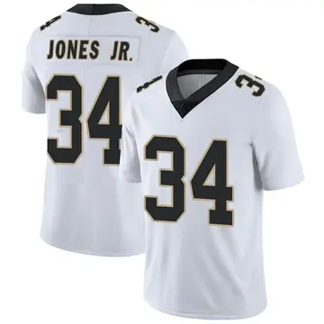 Nike Tony Jones Jr. Men's Limited New Orleans Saints White Vapor Untouchable Jersey