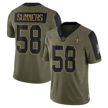 Nike Ty Summers Youth Limited New Orleans Saints Olive 2021 Salute To Service Jersey