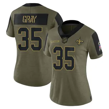 Nike Vincent Gray Women's Limited New Orleans Saints Olive 2021 Salute To Service Jersey