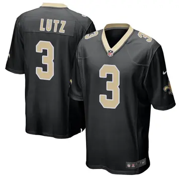 Nike Wil Lutz Men's Game New Orleans Saints Black Team Color Jersey