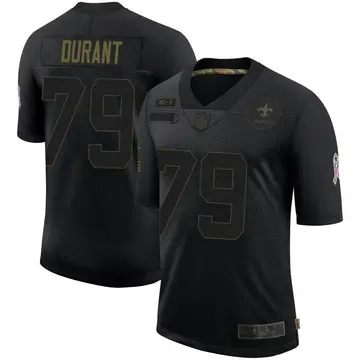 Nike Yasir Durant Men's Limited New Orleans Saints Black 2020 Salute To Service Jersey