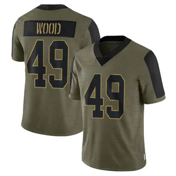 Nike Zach Wood Men's Limited New Orleans Saints Olive 2021 Salute To Service Jersey