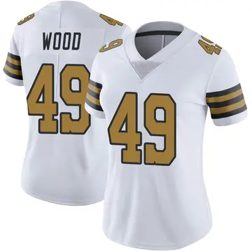 Nike Zach Wood Women's Limited New Orleans Saints White Color Rush Jersey