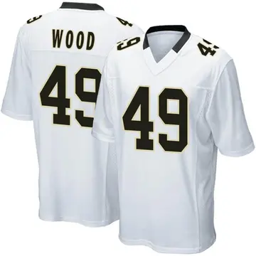 Nike Zach Wood Youth Game New Orleans Saints White Jersey