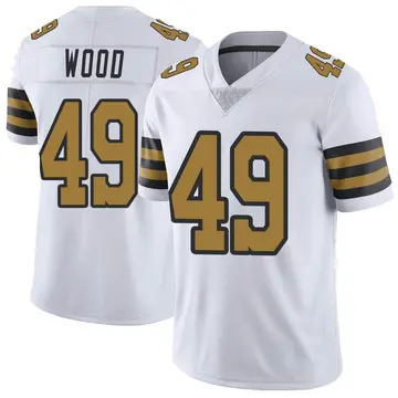 Nike Zach Wood Youth Limited New Orleans Saints White Color Rush Jersey